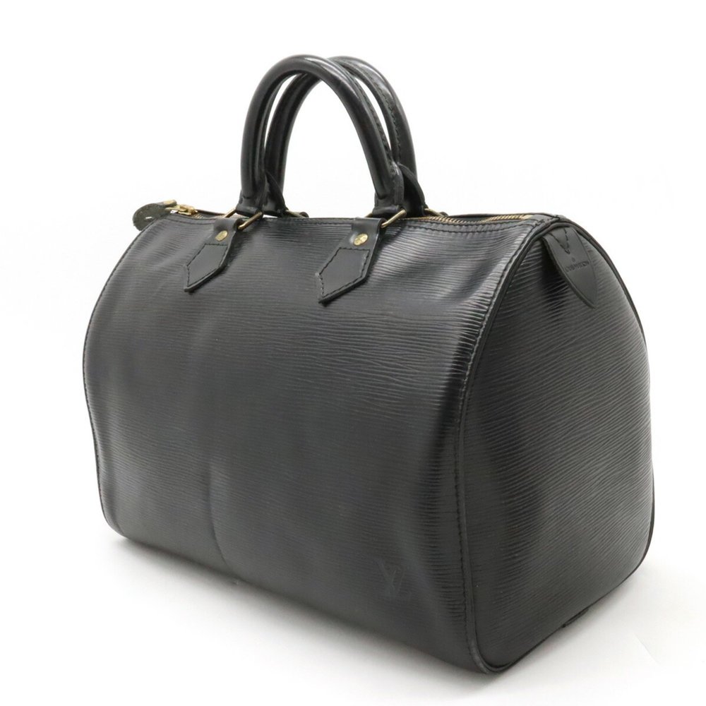 LOUIS VUITTON Epi Speedy 30 Handbag Boston Bag Leather Noir Black M59022 - Picture 2 of 8